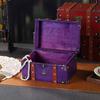 Retro Wooden Desktop Storage Box with Lockable Password - Treasure Chest Photography Prop