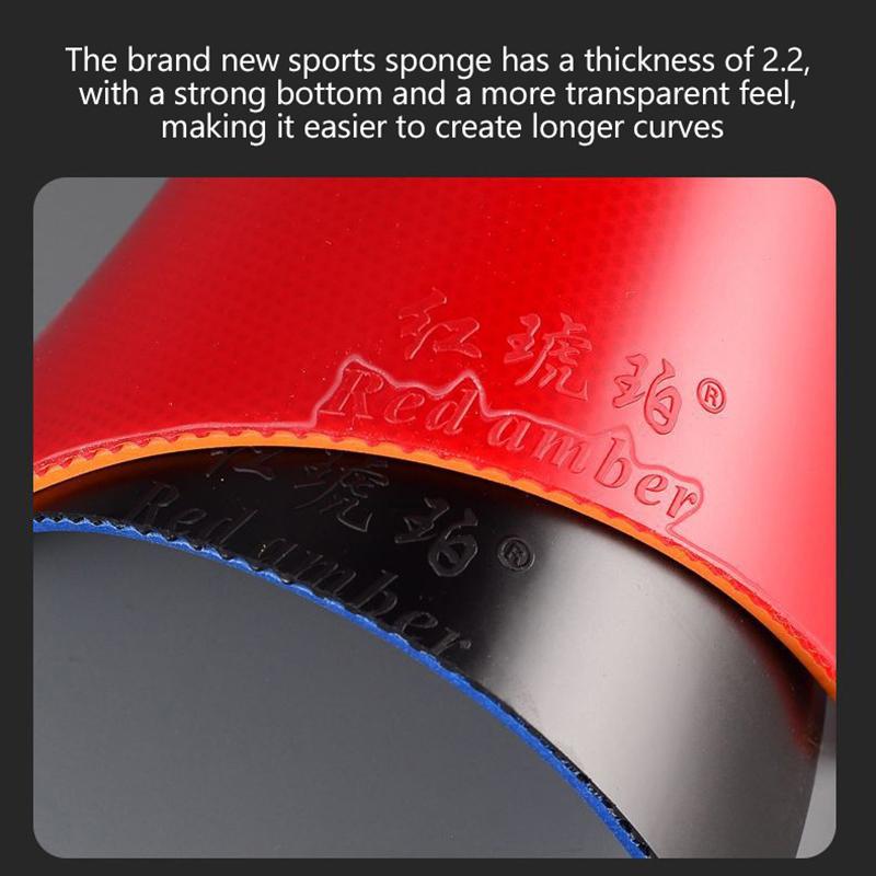 Goma de Tenis de Mesa Roja Ámbar Altamente Elástica Goma Adherente Puntos Hacia Dentro Goma de Ping Pong Esponja Astringente Para Entrenamiento de Tenis de Mesa