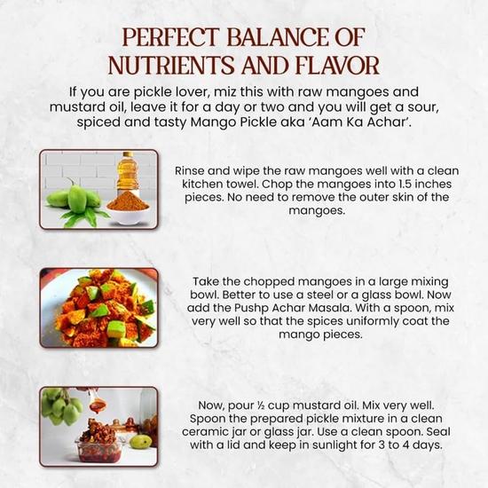 Pushp Brand Achar Lemon, Ginger, Fresh Masala Pouch 200Gm Pack (Pack Of 5)