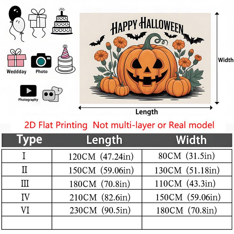 Party Backdrop Halloween Flat Pumpkin Celebration Photo Booth Party Decor