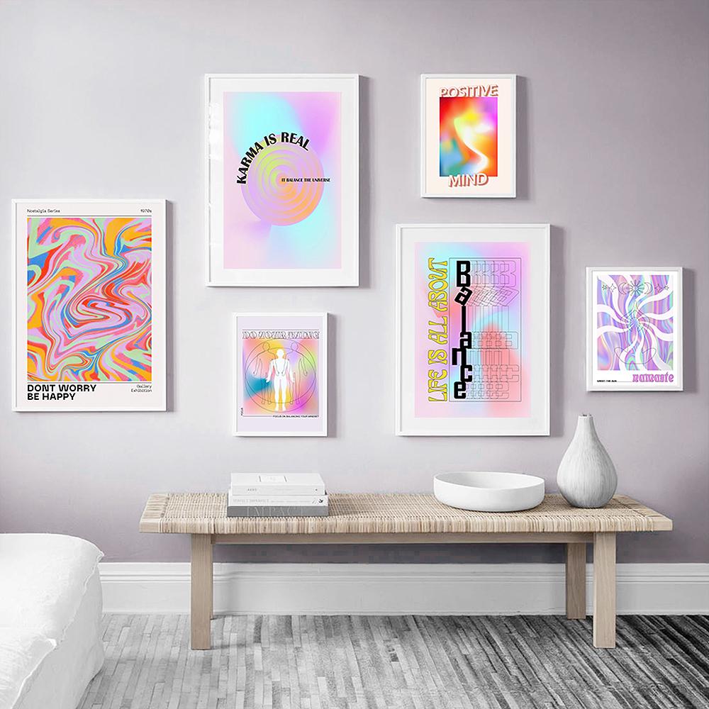 Abstract Gradient Color Block Human Body Quotes Wall Art Canvas Painting Nordic Nude Poster Print Picture Living Home Room Decor