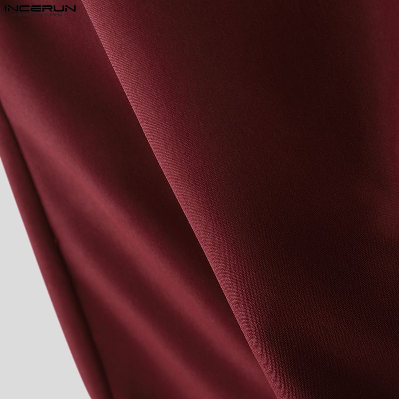 INCERUN Herren Lässige High Waist Reißverschluss Seitenstreifen Lässige Hose Hosen