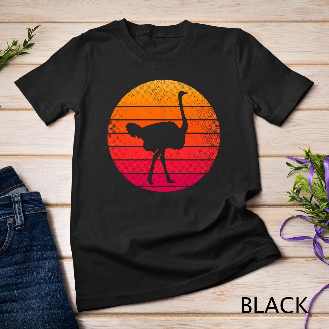 Retro Emu Vintage Ostrich Flightless Bird 80s Sun Unisex T-Shirt Mens Womens Tees Top 4XL