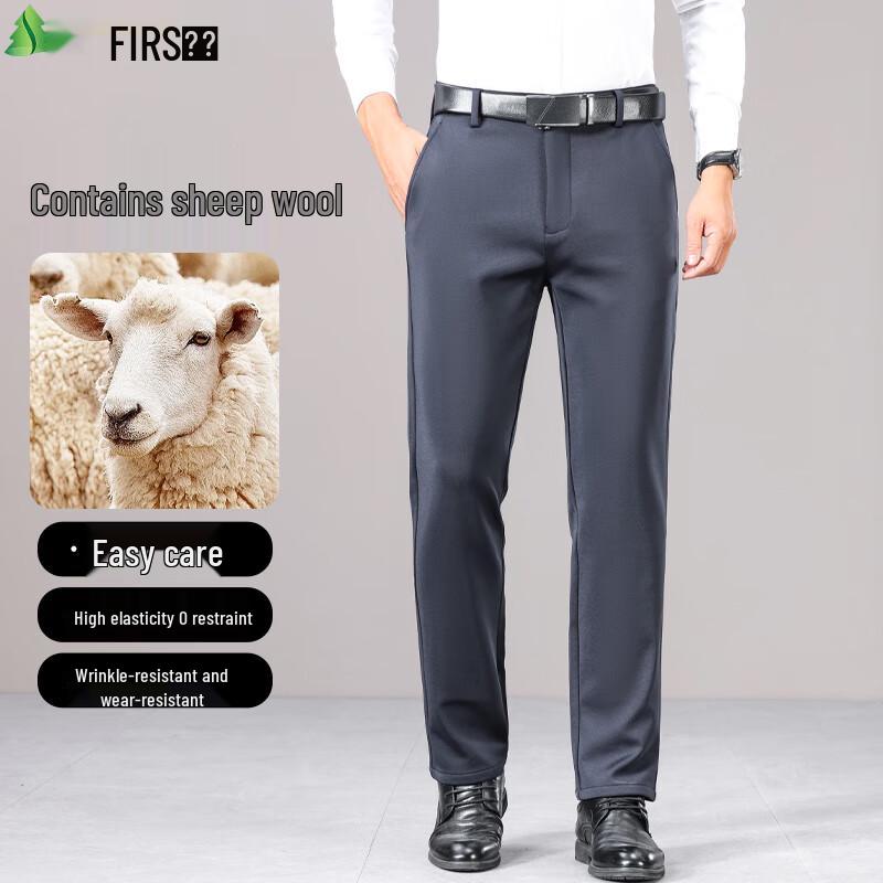 

FIRS Men s Wool Blend Fleece-Lined Straight Leg Casual Pants 35