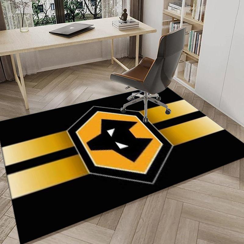 Wolves Team Emblem Printed Area Rug for Office, Chair Rug, Decorative Carpet Floor Mat, Large Size Fan gifts Christmas gifts