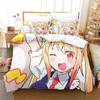 3DAnime Miss Kobayashi's Dragon Maid Set Letto Copripiumino Set Letto Copripiumino Federa Piumino King Queen Size Ragazzi Adulti