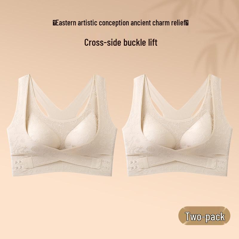 

Live Broadcast Women s Cross-Buckle Sports Bra: Push-Up Support, Anti-Sagging, and Underarm Fat Gathering 4XL (180-200 lbs)