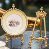 Elegant Frame Bracket Gold Art Photo Frame Holder Vintage Design Plate Display Stand  Bedroom Decor