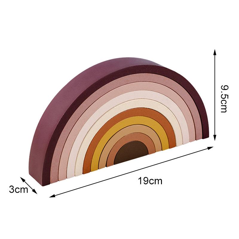 Kinder Holzspielzeug Montessori Regenbogen Bausteine DIY Kreatives Stapeln Balance Spiel Lernspielzeug für Kinder Kindergeschenke