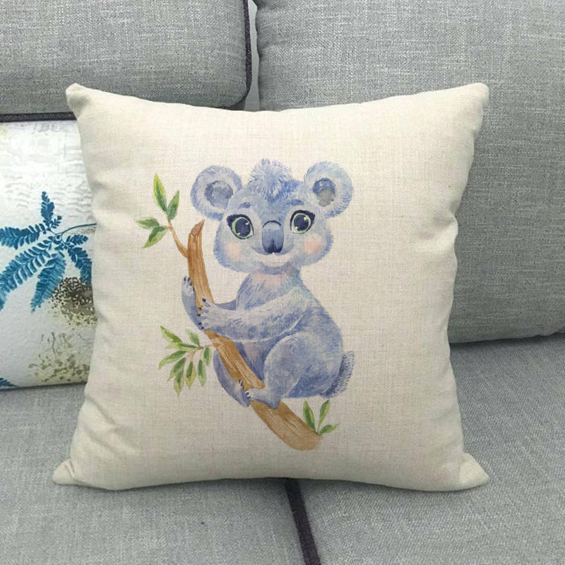 Simple painted African animals Digital printing short plush pillow covers for car sofa office cushion cover home goods