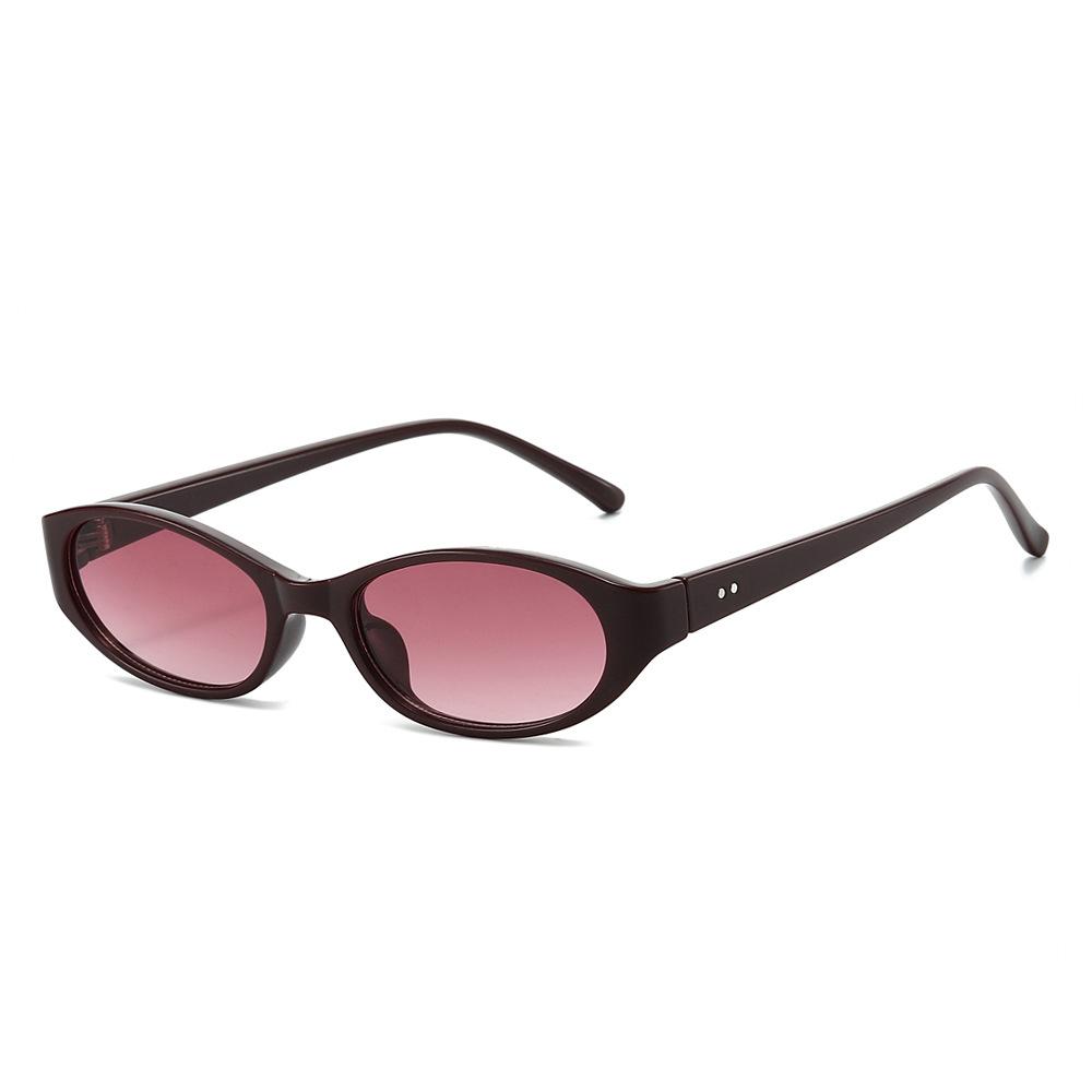 

Retro Small Oval Cat Eye Sunglasses Women Y2K Narrow Frame UV400 Trendy Fashion Black Sunnies for Beach Travel Street Party Ships within 24h красный