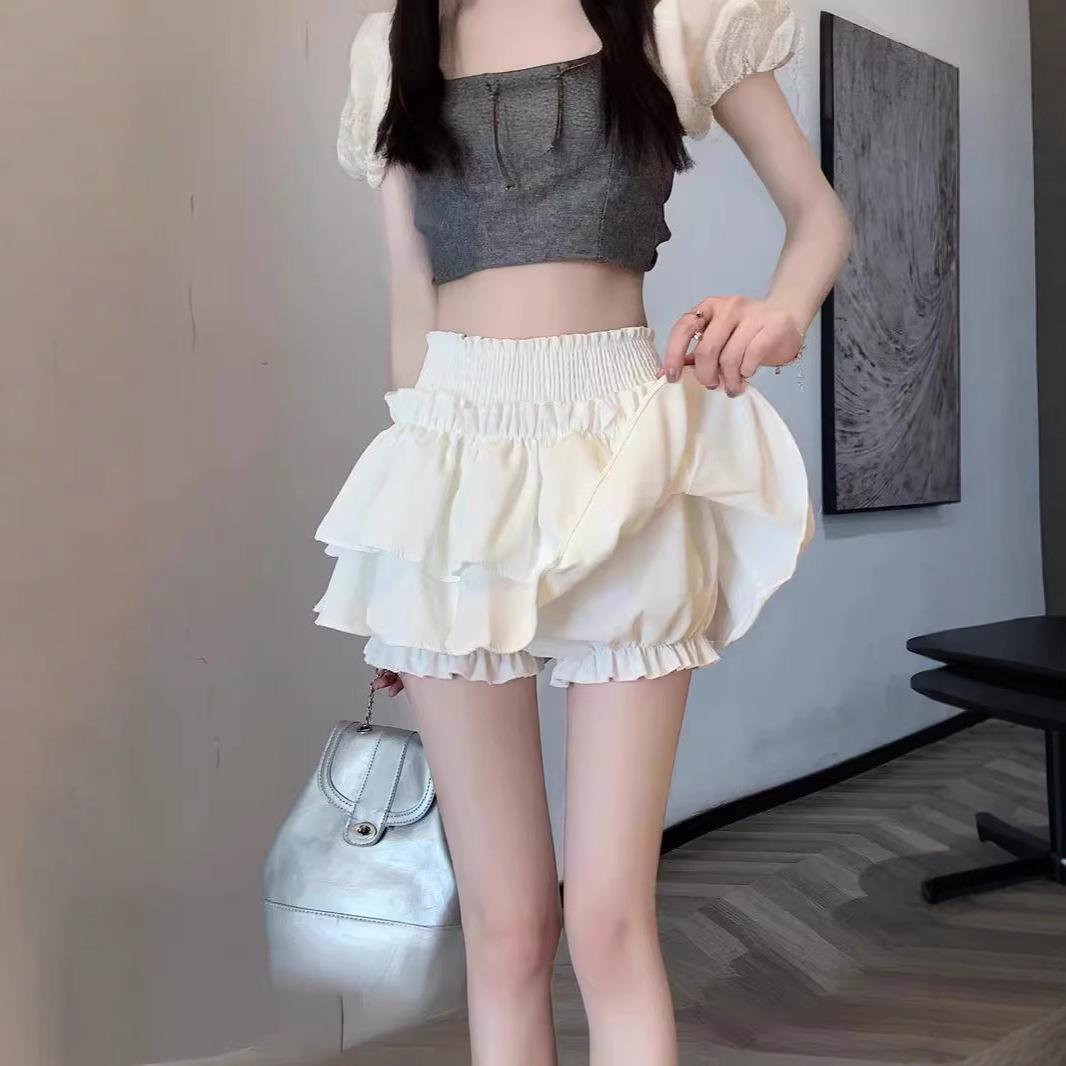 

Women s 2024 Ballet-Style Ruffle High-Waist Puffy Mini Skirt 2XL