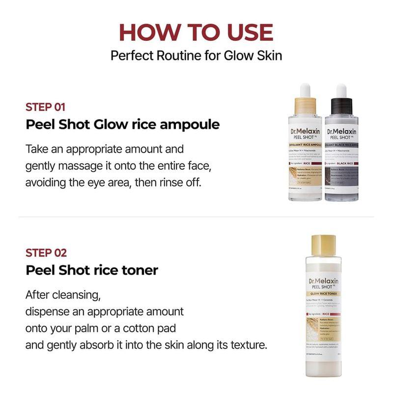 Dr.Melaxin - Peel Shot Glow White Rice Toner Bundle Set