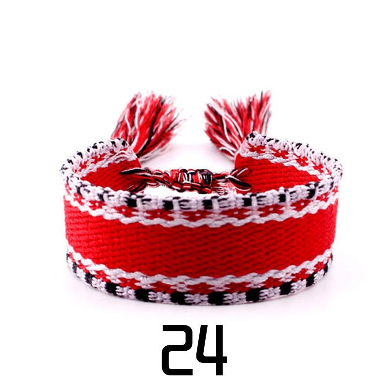 Women Fashion Jewelry Gift Colorful Decorative Pattern Embroidered Handmade Woven Bracelet Bohemian