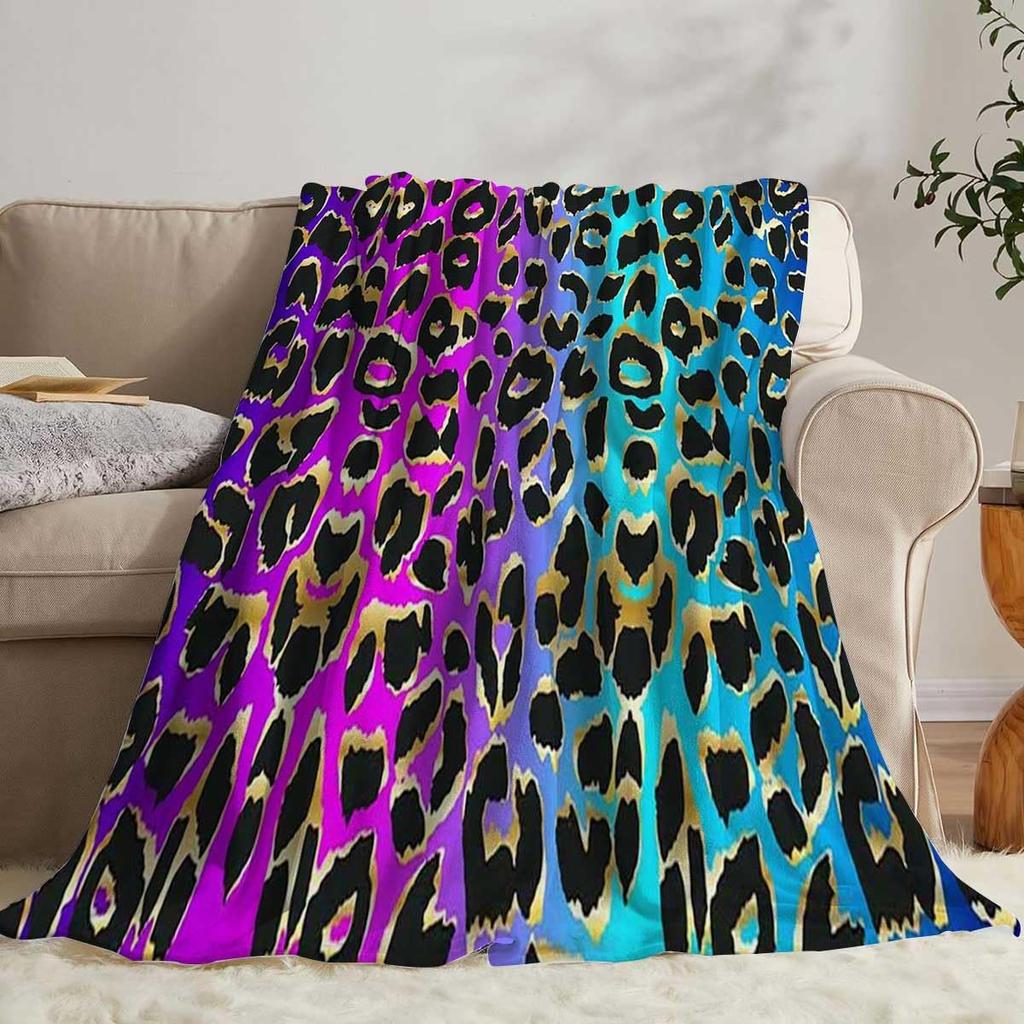 Farbe Leopardenmuster Digitaldruck Decke Damen Erwachsene Flanelldecke Wildleder-Muster Bett Sofa Decke