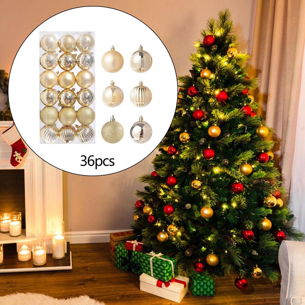 36 Pieces Christmas Balls Decorations Shiny Tree Ornaments Pendants for