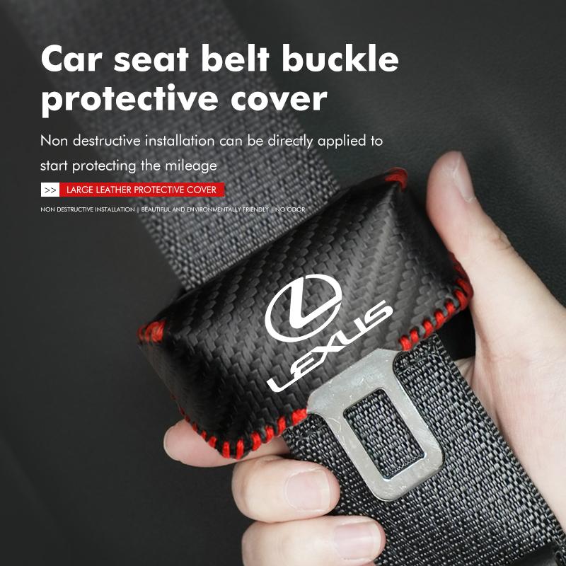 Car Seat Belt Buckle Cover Leather Protector Anti-collision Case For Lexus RX350 IS250 IS200 GS300 LX570 RC350 UX250h ES350