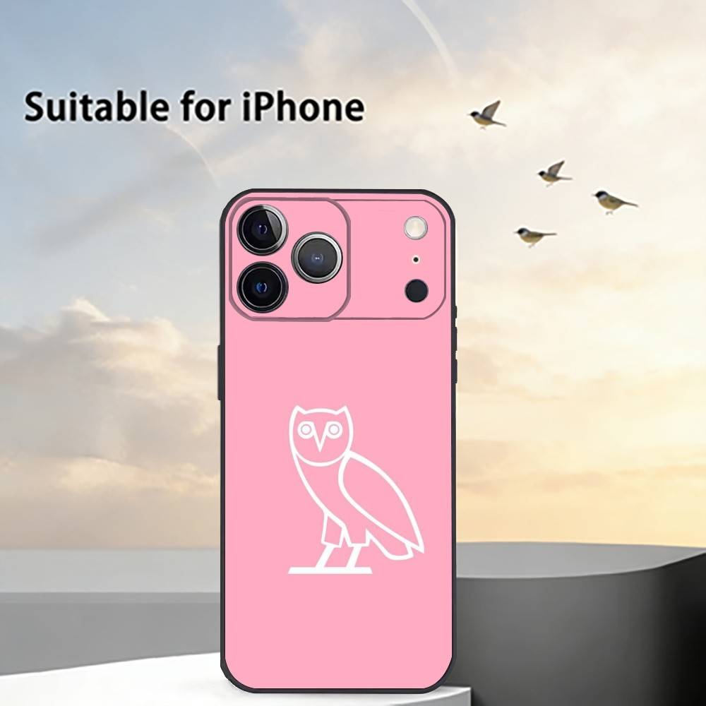 D-Drake OvO O-OWL Phone Case For iPhone 17,16,15,14,13,12,11 Plus,Pro Max,XS,Soft Silicone Black Cover