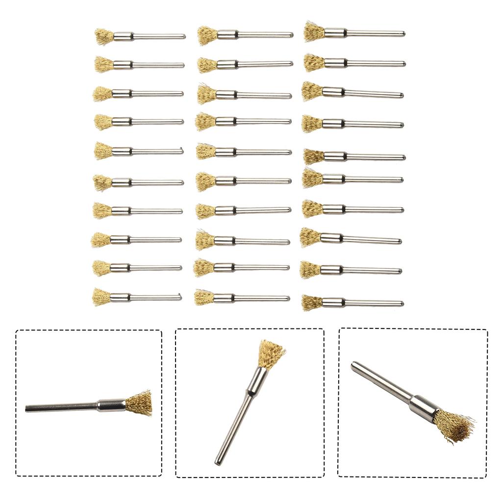 Cleaning Wire wheels Accessories Set Rust Remover 30pcs Brass Polishing