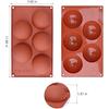 5 Cavity Extra Large Semi-sphere Silicone Mold, 3 Pack Mold for Making Chocolate, Cake, Jelly, Cupola Mousse