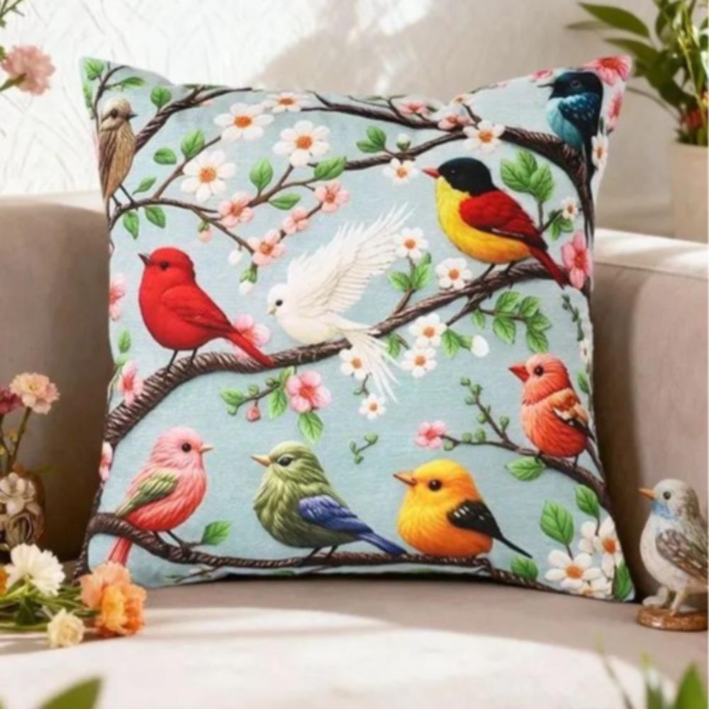 Sofa Pillow Pillowcase Skin-friendly Short Plush Cute Animal Cat Pillow Cover Living Room Cushion Cover Without Core