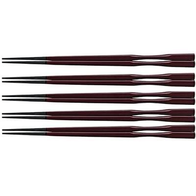 Takushima Teak Chopsticks Set 5 22.5cm Made In Japan Pestle-Shaped