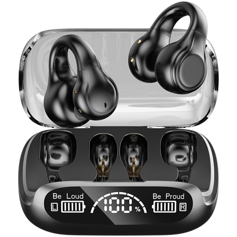 Touch Control Wireless Headsets Bone Conductions Headsets with LED Display and Long Lasts Battery for Outdoor Use
