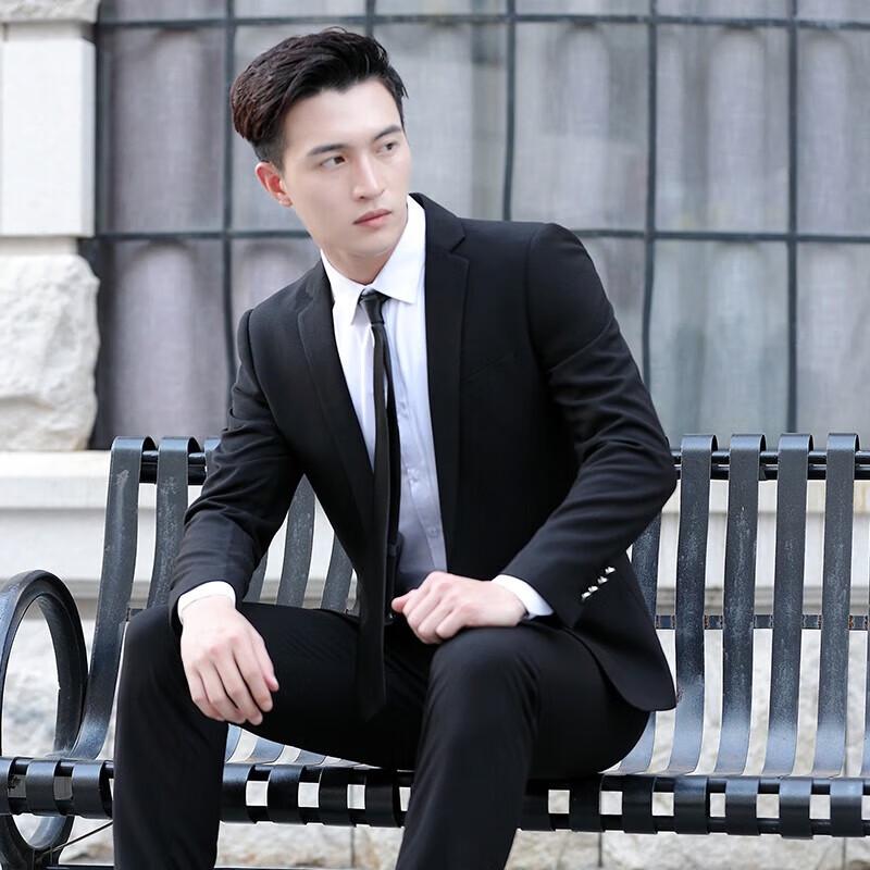 PLAYBOY Men s Slim Fit Black 4-Piece Suit 31