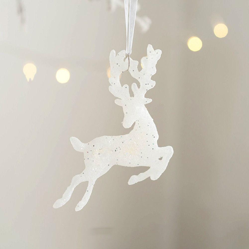 Cartoon Christmas Glitter Elk Pendants Hanging Christmas Tree Decoration  Holiday Party Supplies