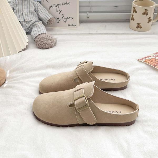 Fashion Shoes Woman's Slippers Cover Toe Slides Loafers 2025 Retro Spring Shoes Ladies' Slippers Cover Toe Slipers Women Loafers 2025 Sl