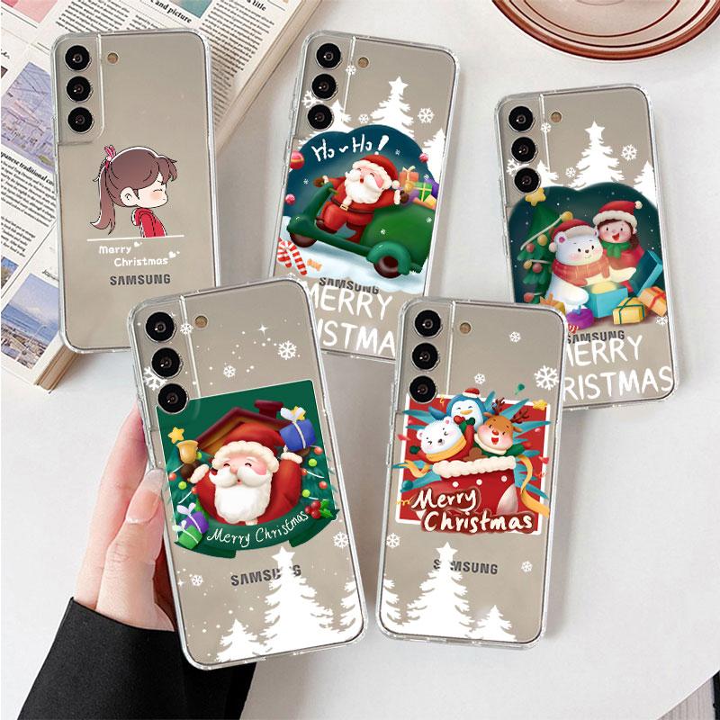 

Прозрачный чехол для Samsung Galaxy S22 S20 FE S21 Plus S10 Lite S9 S8 S10e Note 20 Ultra 10 Lite 9, чехол для телефона, Рождественский снеговик Samsung S21 5G
