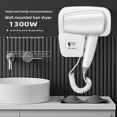 Professional Hotel Hair Dryer Wall Mounted Hotel Bathroom High Wind Negative Ion Hair Protection Non Perforated Hair Dryer