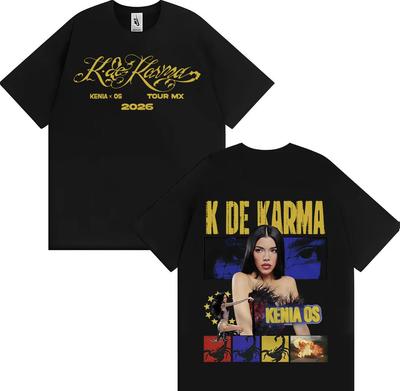 Singer Kenia Os 2026 Fashion Double Sided Print T Shirt Oversized Tshirt Unisex Women Gothic Cotton Short Sleeve Tshirt Streetwear