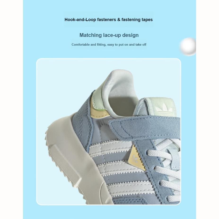 adidas Originals Retropy F2 Scarpe Casual Basse Comode Leggere Antiscivolo Resistenti Scarpe da Ginnastica per Bambini Blu Bianco JP7030