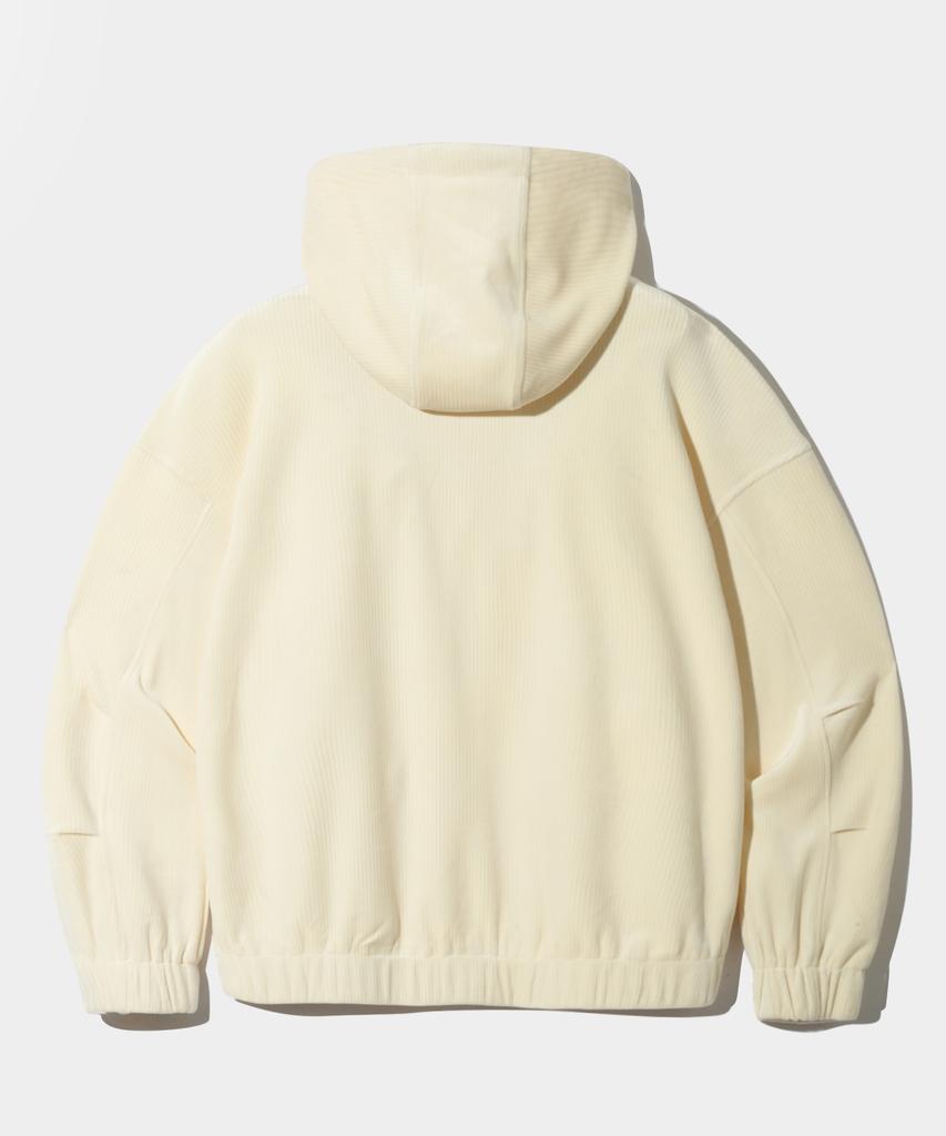 Dimitri Black 2Way Essential Corduroy Zip-Up Hoodie_Oatmeal