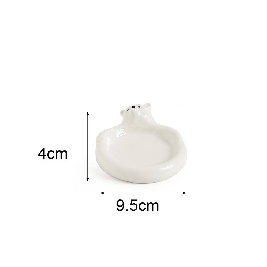Irregular Shaped Ceramic Seasoning Dish Cute Polar Bear Penguin Dip Dish Seasoning Tool Cartoon Ceramic Snack Dish Distributor