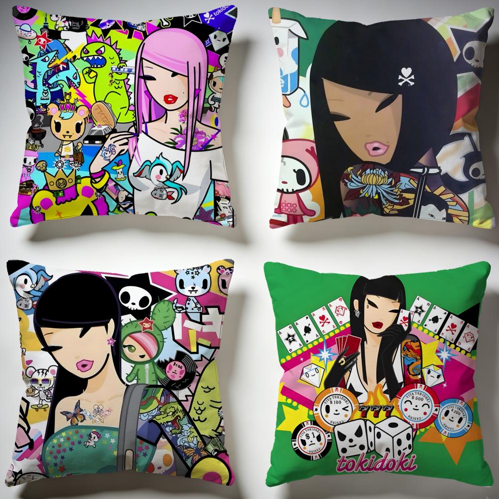 Trendy TTokidokiful Cushion Cover Stylish Washable Pillow Cover Ideal for Couch Bedroom Car Decoration