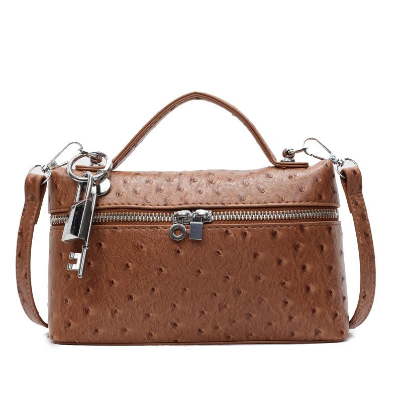 Trendy New Products Personalized Ostrich Pattern Portable Small Square Bag Women's Fashion Commuting Versatile High Sense Messenger Bag