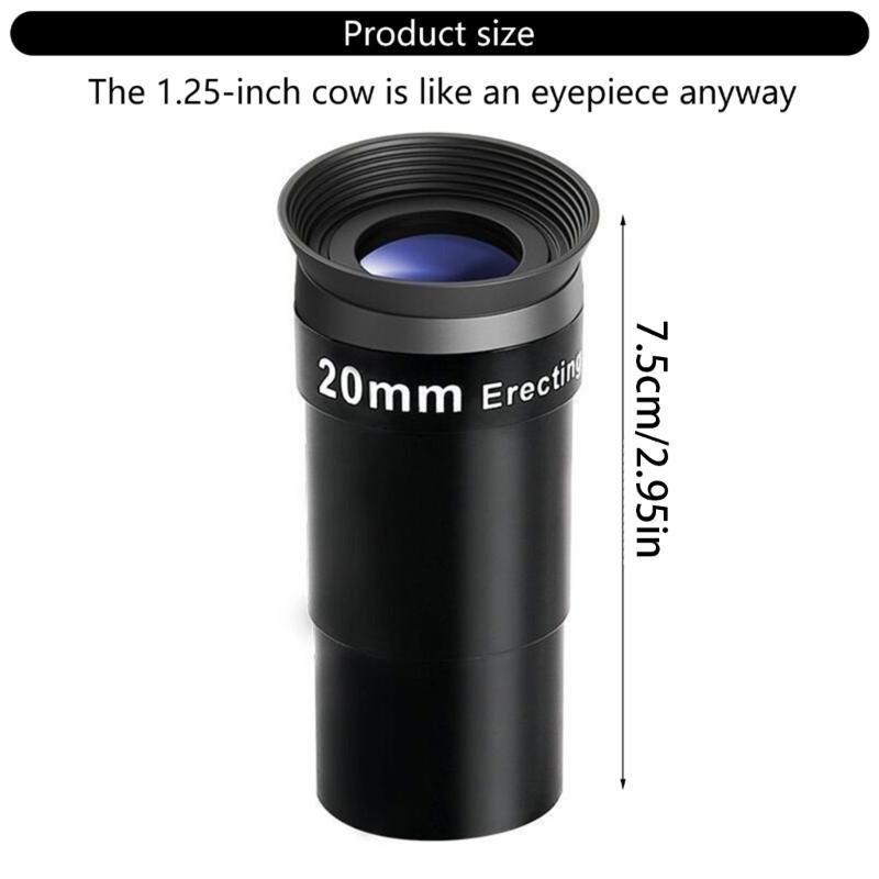 20mm Erecting Eyepiece with Broad View for Astronomys Telescopes, 1.25inch Comfort Fit