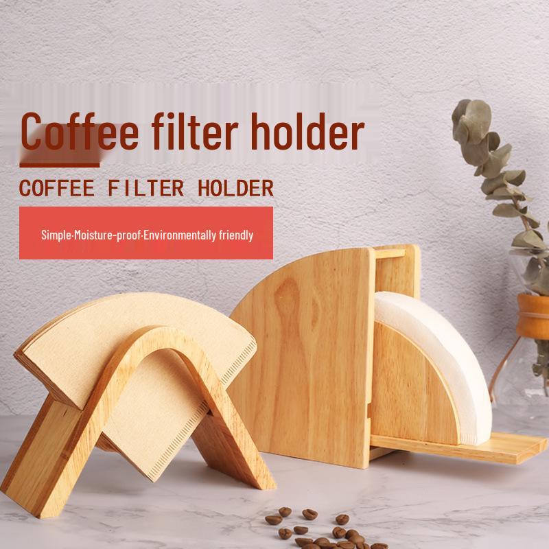 Solid Wood Arched Coffee Filter Paper Rack - V60 Holder