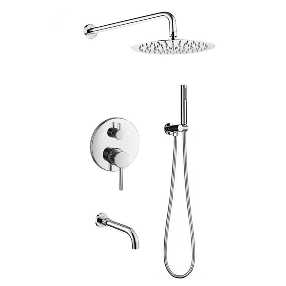 Brushed Rose Gold Bathroom Shower Faucet Wall Mounted Bathroom Shower Mixer Tap Brass Brass Bath Shower Faucet Hand shower Head