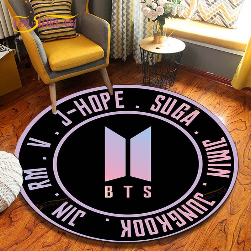 Новейшие круглые ковры Kpop Bangtan Boys, геометрические противоскользящие ковры для гостиной, ковер для комнаты, домашние ковры, коврик для пола в ванной комнате 80cm
