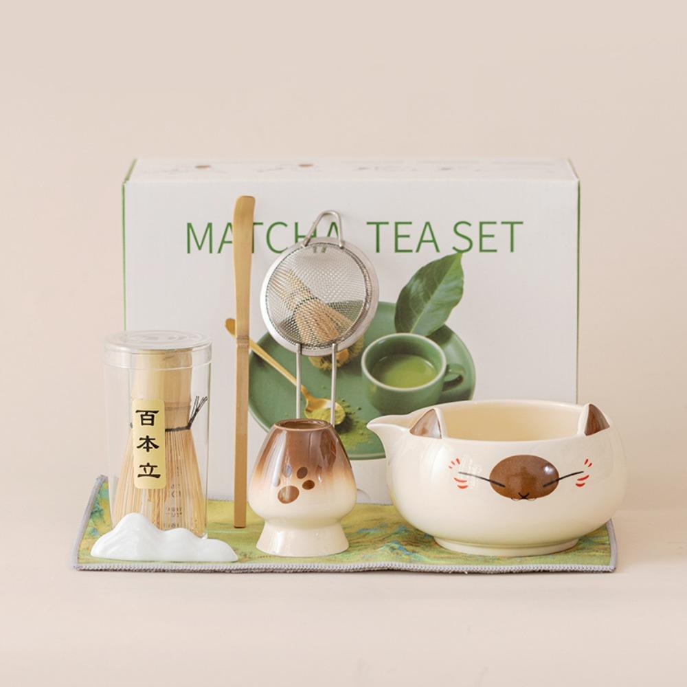 2/5/7pcs Ceramic Bowl Matcha Tea Set Bamboo Whisk Matcha Brewing Kit Perfect Matcha