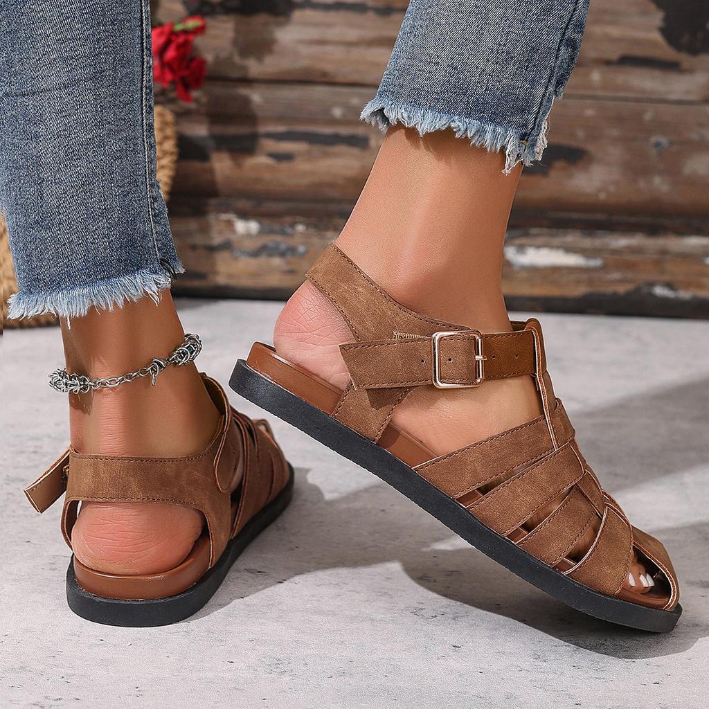 2026 New Spring Soft-soled Casual Bag Head Women's Sandals Retro Pig Cage Shoes Flat Sandals