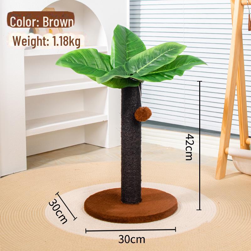 Coconut Tree Cat Climbing Frame & Sisal Scratching Post - No Mess, Space-Saving Cat Toy