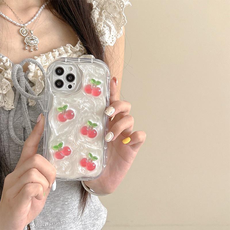 Cherry Blossom Bowknot Heart Mirror Phone Case for iPhone 17 Pro Max - Soft Silicone Ins Style