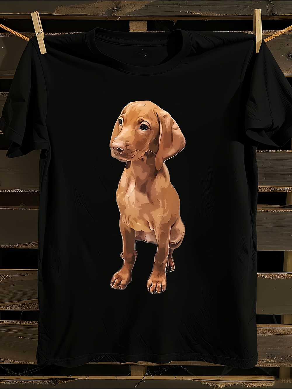 Vintage Vizsla Puppy Dog T-Shirt S