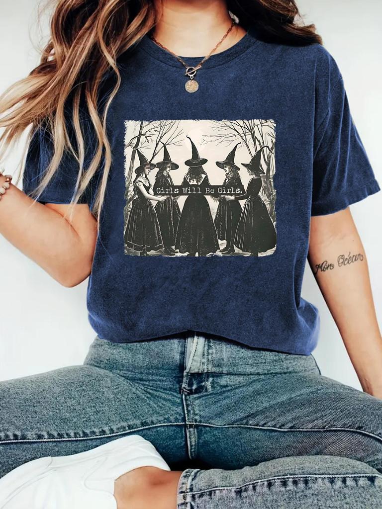 European & American Summer Women's Crew Neck Short Sleeve Casual Fashion 'Girl Is Girl' T-shirt