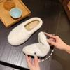 New Women Baotou Slippers Fashion Solid Color Soft Sole Furry Slippers Warm Flat Comfortable Casual Home Warm Houseshoes