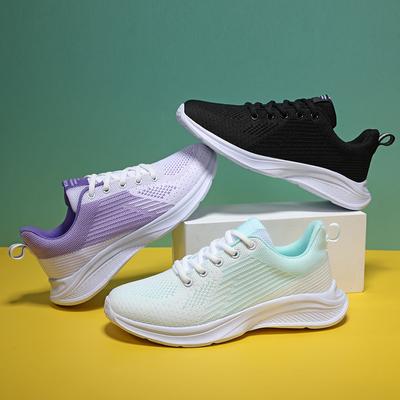 Frühlings-Damenschuhe Fliegendes Stricknetz Sportschuhe Damen Atmungsaktiv Lässig Weichsohle Rutschfest Laufschuhe